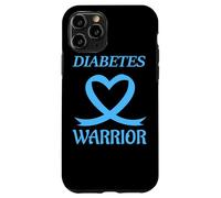 Diabetes Warrior Heart Blue Ribbon Diabetic Awareness Carcasa para iPhone 11 Pro