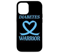 Diabetes Warrior Heart Blue Ribbon Diabetic Awareness Carcasa para iPhone 12/12 Pro