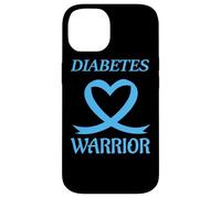 Diabetes Warrior Heart Blue Ribbon Diabetic Awareness Carcasa para iPhone 14