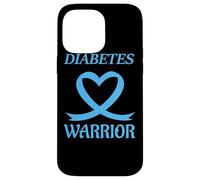 Diabetes Warrior Heart Blue Ribbon Diabetic Awareness Carcasa para iPhone 14 Pro MAX