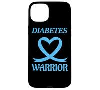 Diabetes Warrior Heart Blue Ribbon Diabetic Awareness Carcasa para iPhone 15 Plus