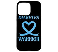 Diabetes Warrior Heart Blue Ribbon Diabetic Awareness Carcasa para iPhone 15 Pro MAX