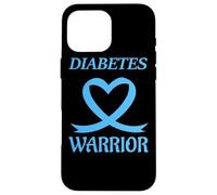 Diabetes Warrior Heart Blue Ribbon Diabetic Awareness Carcasa para iPhone 16 Pro MAX