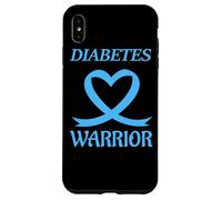 Diabetes Warrior Heart Blue Ribbon Diabetic Awareness Carcasa para iPhone XS MAX