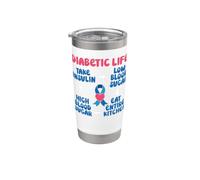 Diabetic Life Toma Insulina Bajo Nivel de Azúcar en la Sangre Tipo 1 Diabetes Vaso térmico de acero inoxidable de doble pared