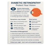 Diabetic Retina Anatomy Metal Sign Clinical Reference for Ophthalmology Resident Physician Assistant Office Library 8 X 12 inch