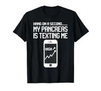 Diabético Hang On My Pancreas está enviando Mensajes de Texto a diabéticos Fun Wear Camiseta