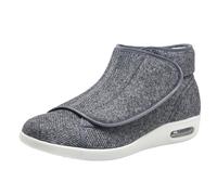 Diabéticos Respirable Zapatillas,Scarpe da uomo adattive antiscivolo larghezza Comfort dei diabetici con Pantofole Extra Larga Uomo Memory Foamgrey-44