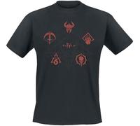 Diablo 4 - Class Icons Hombre Camiseta Negro M 100% algodón Regular