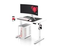 Diablo Chairs Escritorio de Altura Ajustable X-Tensio eléctrico para Trabajar de pie o Sentado con función de Memoria recordatorio IQ Organizador de Cables portavasos Auriculares 110x60x117 cm Blanco