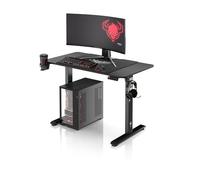 Diablo Chairs Escritorio de Altura Ajustable X-Tensio eléctrico para Trabajar de pie o Sentado con función de Memoria recordatorio IQ Organizador de Cables portavasos Auriculares 110x60x117 cm Negro
