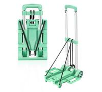 Diablo de mano plegable verde con asa telescópica y ruedas para paquetes