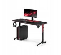 Diablo Escritorio Gaming Escritorio Gamer Grande Mesa PC con gestión de Cables Alfombrilla Soporte Auriculares portavasos Escritorio Ordenador ergonómico Estable Resistente Setup 140 x 60 x 75 cm