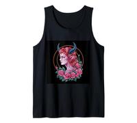 Diablo femenino con rosas Camiseta sin Mangas