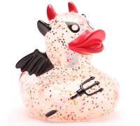 Diablo - Pato con chirrido con alas negras (incluye llavero de goma con diseño de pato de goma), diseño de príncipe de las tinieblas