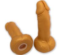 DIABLO PICANTE - HUCHA FORMA PENE 22,5 CM DORADO