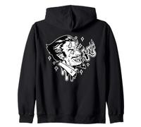 Diablo Riendo Respirando Fuego Satanás Demonio Blackwork Sudadera con Capucha