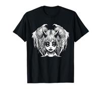 Diablo satánico, Halloween, Chica con Cuernos, gótica Camiseta