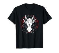 Diablo satánico, Halloween, Chica con Cuernos, gótica Camiseta