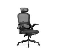 Diablo Silla de Oficina Ergonómica V-Light | Reposabrazos Ajustables, Tejido Transpirable, 4 Niveles de Inclinación, Reposacabezas Ajustable, Soporte Lumbar | Silla Escritorio Ordenador | Negro