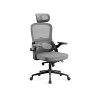Diablo Silla de Oficina Ergonómica V-Light | Reposabrazos Ajustables, Tejido Transpirable, 4 Niveles de Inclinación, Reposacabezas Ajustable, Soporte Lumbar | Silla Escritorio Ordenador | Gris