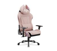 Diablo Silla Gaming Ergonomica de Tela Silla Gamer Reclinable para PC Oficina Setup Gaming con Reposabrazos 3D Soporte Lumbar Reposacabezas Profesional hasta 140 kg Rainbow Pink