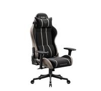 Diablo Silla Gaming ergonomica niño Juvenil Silla Escritorio giratoria compacta con Respaldo reclinable hasta 140 Grados reposabrazos 3D Ajustables cojin Lumbar y reposacabezas Camel Black