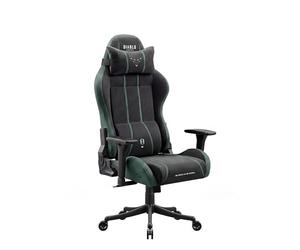 Diablo Silla Gaming ergonomica niño Juvenil Silla Escritorio giratoria compacta con Respaldo reclinable hasta 140 Grados reposabrazos 3D Ajustables cojin Lumbar y reposacabezas Forest Green