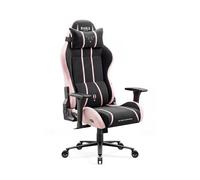 Diablo Silla Gaming ergonomica Tela Transpirable Silla Gamer giratoria hasta 140 kg Respaldo reclinable 140 Grados reposabrazos 3D Ajustables cojin Lumbar reposacabezas Oficina Akira Pink