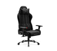 Diablo Silla Gaming ergonomica Tela Transpirable Silla Gamer giratoria hasta 140 kg Respaldo reclinable 140 Grados reposabrazos 3D Ajustables cojin Lumbar reposacabezas Oficina Burned Black