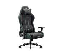 Diablo Silla Gaming ergonomica Tela Transpirable Silla Gamer giratoria hasta 140 kg Respaldo reclinable 140 Grados reposabrazos 3D Ajustables cojin Lumbar reposacabezas Oficina Forest Green