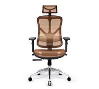 Diablo V-Basic Silla de Oficina Ergonómica Silla de Escritorio Giratoria con Apoyo Lumbar Integrado Reposabrazos 3D Reposacabezas Ajustable Función Balancín Altura Regulable (Negro-Naranja)