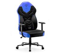 Diablo X-Gamer 2.0 Silla Gaming Gamer de Oficina Tela Diseño Ergonómico Cojín Lumbar Apoyabrazos Cómodos (Negro-Azul)