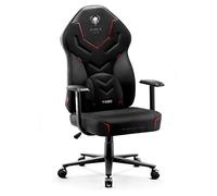 Diablo X-Gamer 2.0 Silla Gaming Gamer de Oficina Tela Diseño Ergonómico Cojín Lumbar Apoyabrazos Cómodos (Negro-Negro)
