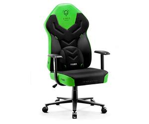 Diablo X-Gamer 2.0 Silla Gaming Gamer de Oficina Tela Diseño Ergonómico Cojín Lumbar Apoyabrazos Cómodos (Negro-Verde)