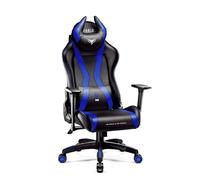 Diablo X-Horn Silla Gaming Oficina Gamer Apoyabrazos 3D Cojín Ajustable Diseño Ergonómico Cuero Sintético Función de Inclinación Negro-Azul Normal (L)