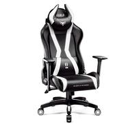 Diablo X-Horn Silla Gaming Oficina Gamer Apoyabrazos 3D Cojín Ajustable Diseño Ergonómico Cuero Sintético Función de Inclinación Negro-Blanco King (XL)