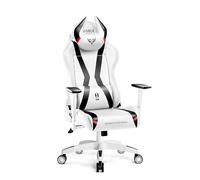 Diablo X-Horn Silla Gaming Oficina Gamer Apoyabrazos 3D Cojín Ajustable Diseño Ergonómico Cuero Sintético Función de Inclinación Blanco Normal (L)