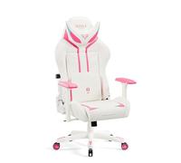 Diablo X-Ray Gaming Silla para Niños Silla Gamer Apoyabrazos 4D Diseño Ergonomico HQ Cuero Sintético Perforación Función de Inclinación Rosa-Blanco Normal (L)