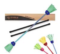 Diabolo Freizeitsport Flowerstick Pro (azul-turquesa) - Palo de flores profesional de fibra de vidrio con 2 palos, reactivo UV, pintado a mano, llamativo para festivales