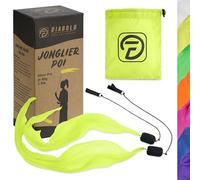 Diabolo Freizeitsport POI Luminoso UV en Amarillo - Angel Wings Spinning Pois, Pois en Espiral, Pois Blandos para Principiantes y Profesionales