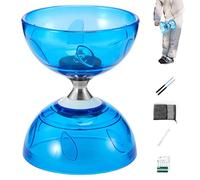 Diabolo Juego de Yoyo Chino Portátil Azul Triple Rodamiento Diabolo Yoyo con Palo de Juego, Cuerda y Bolsa de Red Juguete de Entrenamiento Execrising para Adultos, Niños, Ancianos Favor de Fi