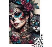 DíaDe Los MuertosArte 1000 Piezas Papel Puzzle para Adultos Portátil Fácil De Almacenar Noche De Juegos En Familia Desafiante Y Divertido 52x38cm/1000pcs
