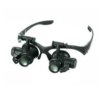 Diadema 10 x 15 x 20 x 25 x LED gafas lupa lupa de relojero joyas óptico lente de cristal lupa