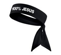 Diadema 100% deportiva de Jesús, para fútbol, fútbol, fútbol, color blanco y negro, atletismo, fitness, banda elástica para el sudor, bandana ninja que absorbe la humedad (nueva diadema negra)