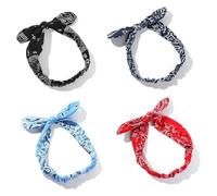 Diadema, 4 piezas de diadema elástica con lazo, accesorios for el cabello vintage for mujeres y niñas