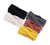 Diadema, 5 piezas de tocados de punto, joyas for el cabello for mujer, bandana, diademas for mujer, diademas de spa, tocados for mujer, turbante de ganchillo con cable, diadema trenzada, turbantes for
