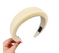 Diadema acolchada para mujer, diadema de esponja de color caramelo, banda de pelo de tela suave, bandas elásticas para el pelo sin dientes, cintas gruesas para el cuidado de la piel, color blanco
