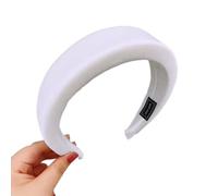 Diadema acolchada para mujer, diadema de esponja de color caramelo, diadema de tela suave, bandas elásticas para el pelo sin dientes, cintas gruesas para el cuidado de la piel, color blanco