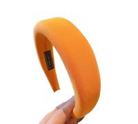 Diadema acolchada para mujer, diadema de esponja de color caramelo, diadema de tela suave, bandas elásticas para el pelo sin dientes, bandas gruesas para el cuidado de la piel, color naranja